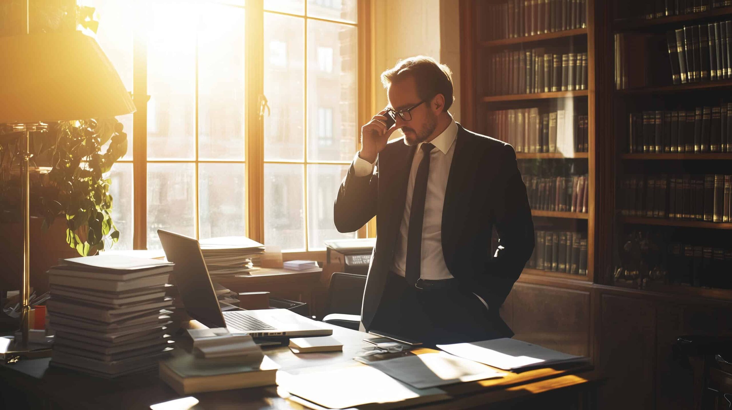 personvern - advokat snakker i telefon