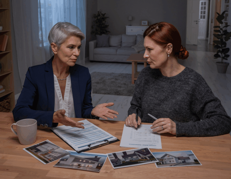 bistand ved tvister - to kvinner diskuterer ved et bord