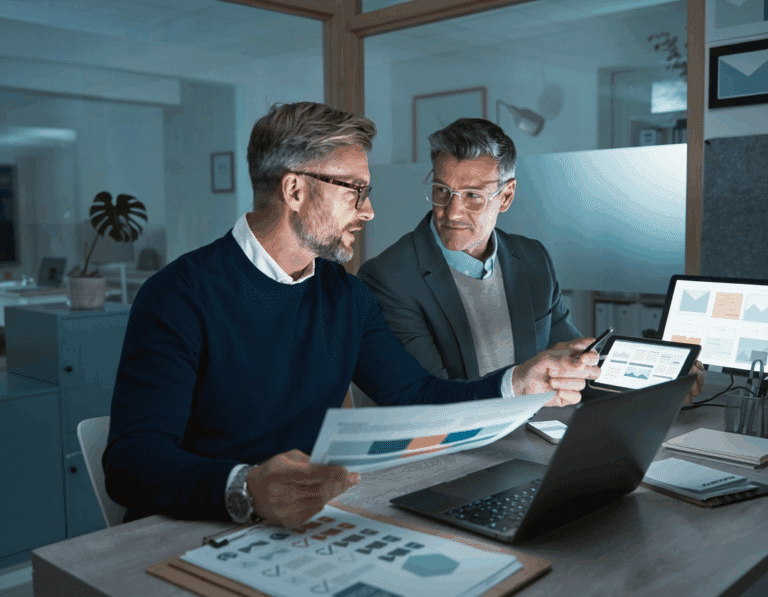 markedsføringsrett - to menn diskuterer