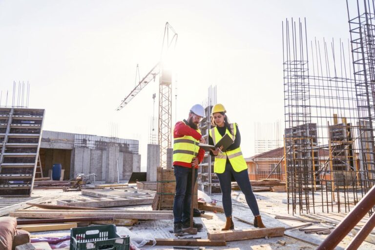 endringsregler for byggherre - to personer som diskuterer på en byggeplass