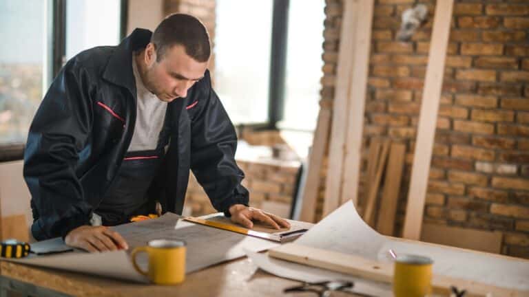 rekkefølgekrav - mann lese på plantegninger